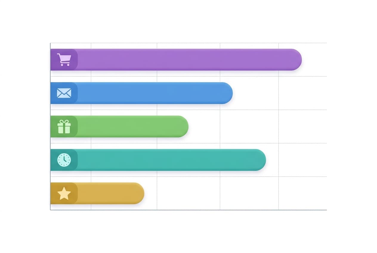 Revenue comparison chart showing abandoned cart and welcome series as the highest-performing DTC email flows